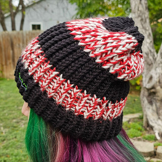 Black and Peppermint Beanie - Style 1