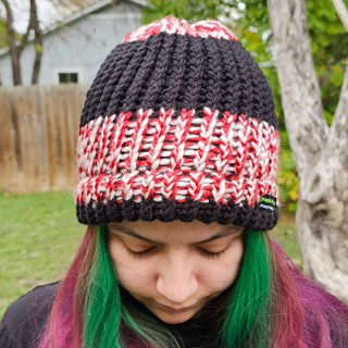Black and Peppermint Beanie - Style 2