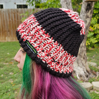 Black and Peppermint Beanie - Style 2