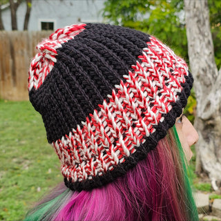 Black and Peppermint Beanie - Style 2