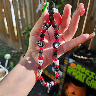 Bloody Slasher Man Beaded Wristlet Keychain