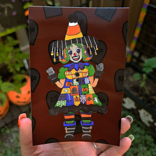 Candy Corn Clown Ghoul Art Print
