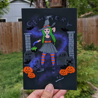 Cemetery Witch Art Print