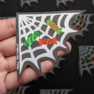 Christmas Candy Spider Web Sticker