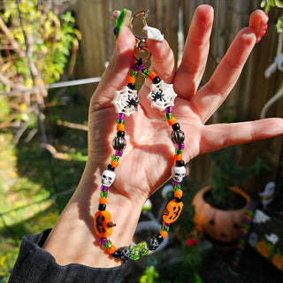 Colorful Halloween Vibes Beaded Wristlet Keychain