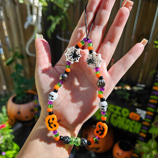 Colorful Halloween Vibes Beaded Wristlet Phone Charm