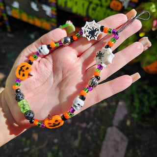 Colorful Halloween Vibes Beaded Wristlet Phone Charm