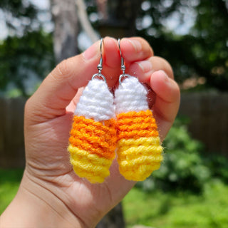 Crochet Candy Corn Earrings