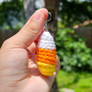 Crochet Candy Corn Earrings