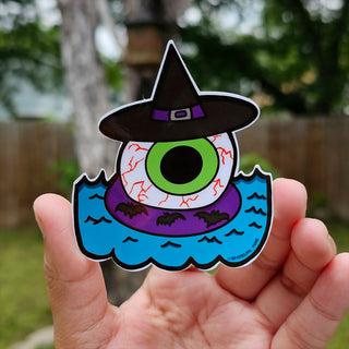 Eyeball Witch in the Beach Sticker