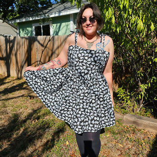 Ghost Tie Strap Puff Dress with Pockets (2XL/3XL)