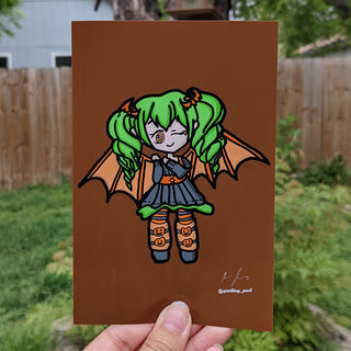 Halloween Bat Girl Art Print