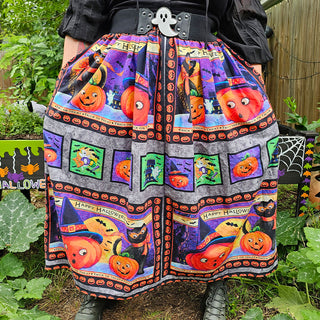 Happy Halloween Jack-o-lanterns Tall Maxi Skirt (36"-56" Waist and 40"-68" Waist)