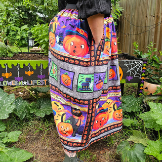 Happy Halloween Jack-o-lanterns Tall Maxi Skirt (36"-56" Waist and 40"-68" Waist)