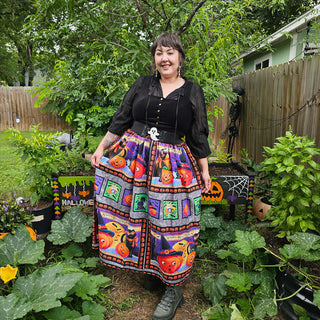 Happy Halloween Jack-o-lanterns Tall Maxi Skirt (36"-56" Waist and 40"-68" Waist)