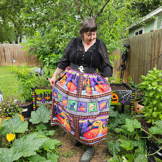 Happy Halloween Jack-o-lanterns Tall Maxi Skirt (36"-56" Waist and 40"-68" Waist)