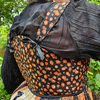 Happy Jack-o-lanterns Corset Bodice - Style 2 (45" Bust / 41" Waist)