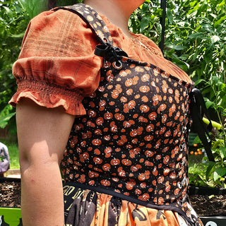 Happy Jack-o-lanterns Corset Bodice - Style 1 (36" Bust / 29" Waist) & (38.5" Bust / 31" Waist)