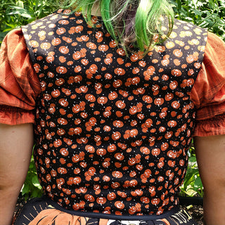 Happy Jack-o-lanterns Corset Bodice - Style 1 (36" Bust / 29" Waist) & (38.5" Bust / 31" Waist)