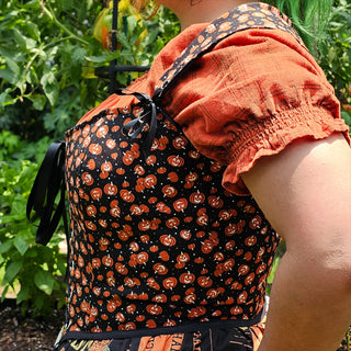 Happy Jack-o-lanterns Corset Bodice - Style 1 (36" Bust / 29" Waist) & (38.5" Bust / 31" Waist)
