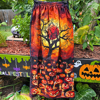 Haunted House / Candle Lit Pumpkin Patch Maxi Skirt (24"-40" Waist)