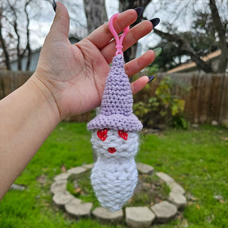 Heart Eye Ghost Witch Plushie Keychain