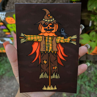 Jack-o-lantern Scarecrow Art Print
