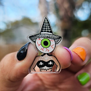 Spiderweb Summerween Eyeball Ghoul Pin