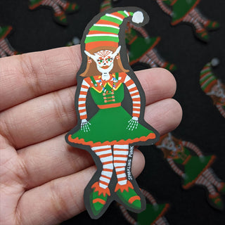 Krampus Little Helper Christmas Elf Sticker