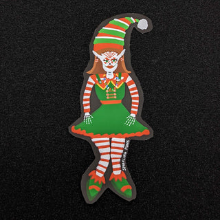 Krampus Little Helper Christmas Elf Sticker