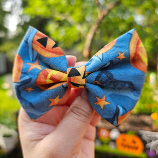 Light Blue Jack-o-lantern Witches Hair Bow Clips - 2 Pack
