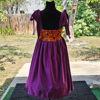 Magenta Purple and Orange Witch Hats 1 of 1 Tie Strap Smock Dress (S)