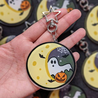 Halloween on The Moon Keychain