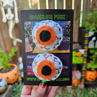 Orange Eyeball Hair Clips - 2 Pack