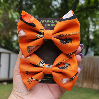 Orange Witch Accessories Hair Bow Clips - 2 Pack