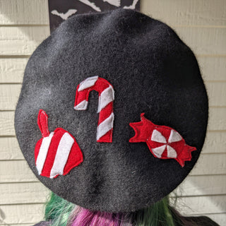 Pumpkin and Peppermint Candies Beret