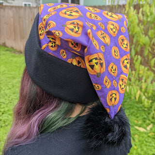 Purple Jack-o-lanterns Santa Hat