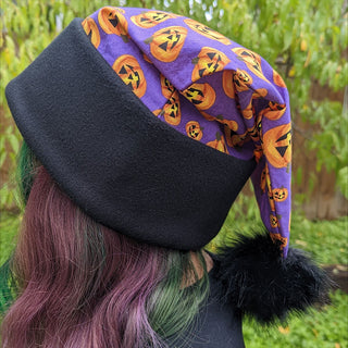 Purple Jack-o-lanterns Santa Hat