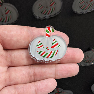 Red and Green Peppermint Jack-o-lantern Pin