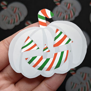 Red and Green Peppermint Jack-o-lantern Sticker