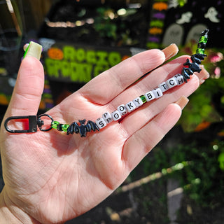 Spooky Bitch Beaded Keychain Charm