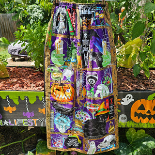 Spooky Bookshelf Regular & Tall Maxi Pencil Skirt (24"-40" Waist)