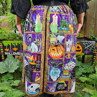 Spooky Bookshelf Regular & Tall Maxi Skirt (38"-66" Waist)