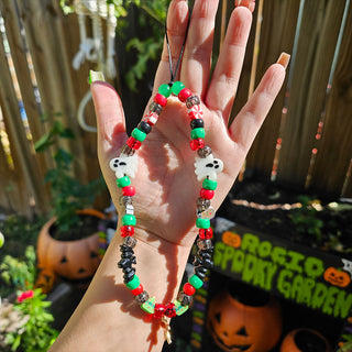 Spooky Christmas Beaded Wristlet Phone Charm