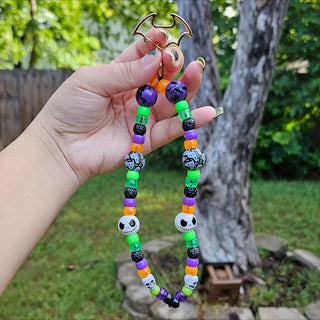 Spooky Halloween Year-round Lifestyle Beaded Wristlet Keychain