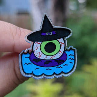 Eyeball Witch in the Beach Pin