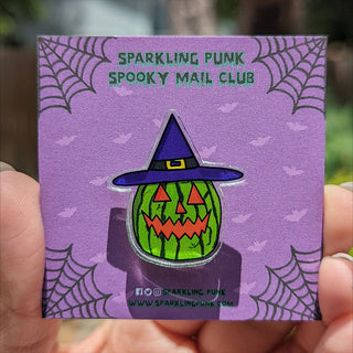 Jack-o-melon Witch Pin