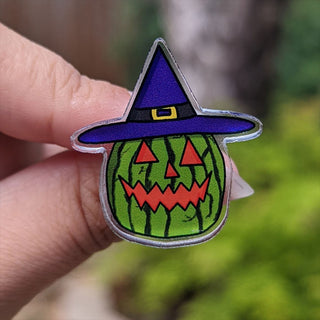 Jack-o-melon Witch Pin