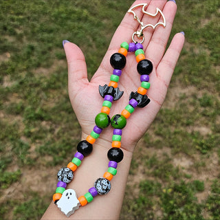 This is Halloween Beaded Wristlet Keychain