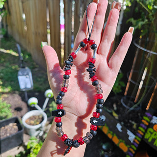 Vampy Ghoul Beaded Wristlet Phone Charm